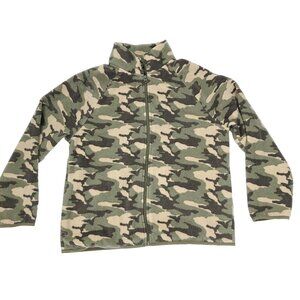 Wonder Nation Jacket Boys XL 14-16 Husky Green Camo Pockets Full Zip Fleece